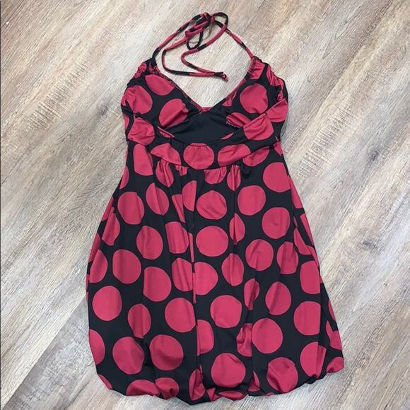 Polkadot Halter Balloon Mini Dress M - Picture 2 of 5